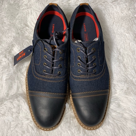 🆕 Levi’s Essex Denim Cap Tor Lace Up Shoes - Picture 7 of 16